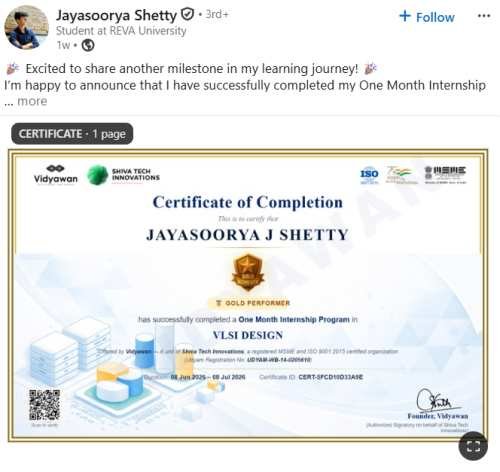Jayasoorya Shetty – Vidyawan student review
